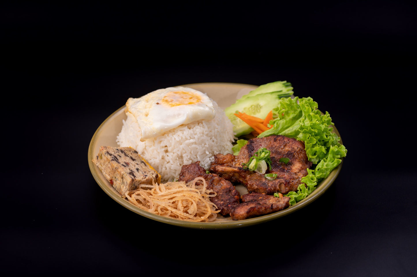 R1 - GRILLED PORK CHOP & SHREDDED SKIN ON RICE - Love Asia Restaurant & Bar