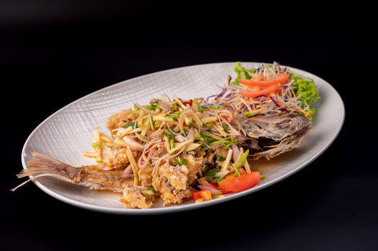 M19 - DEEF FRIED SNAPPER WITH APPLE SALAD - Love Asia Restaurant & Bar